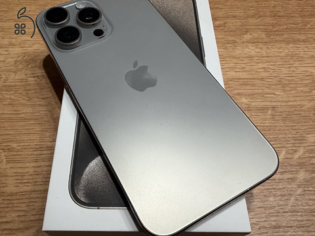 iPhone 15 Pro Max Natural Titanium 256 Gb újszerű állapotban eladó