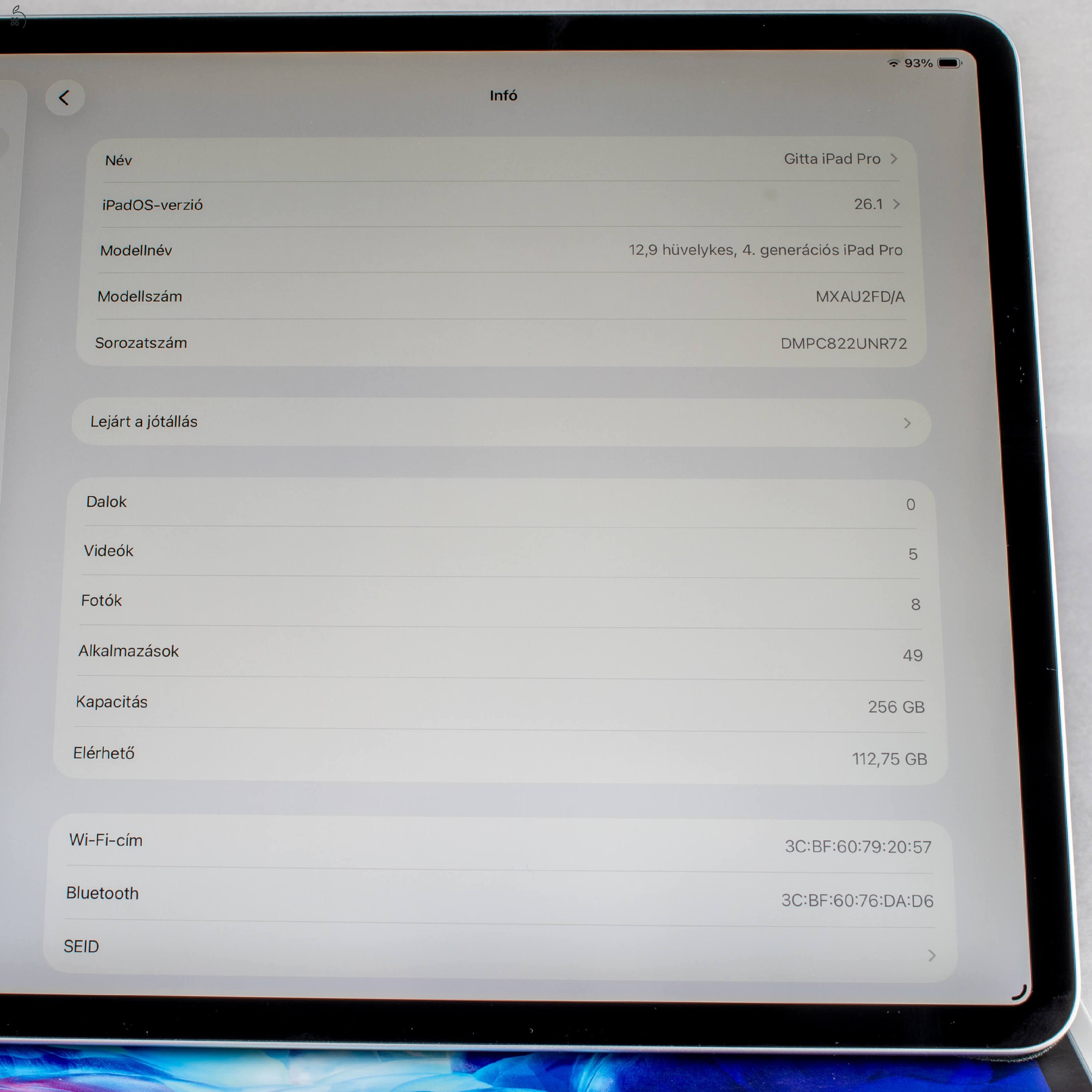 iPad Pro 12.9 (4. gen /2020) 256GB Wi-Fi Dobozos