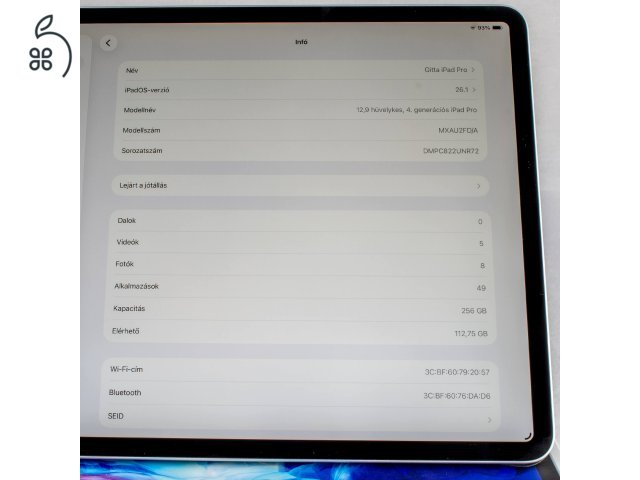 iPad Pro 12.9 (4. gen /2020) 256GB Wi-Fi Dobozos