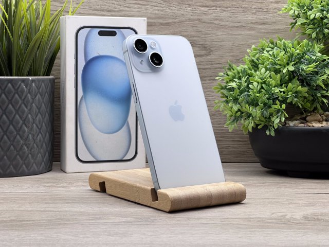 iPhone 15 Blue 128GB 2 ÉV Garanciával Számlával 90% Akku