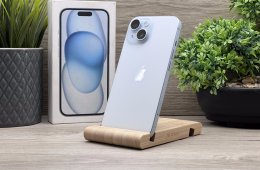 iPhone 15 Blue 128GB 2 ÉV Garanciával Számlával 90% Akku