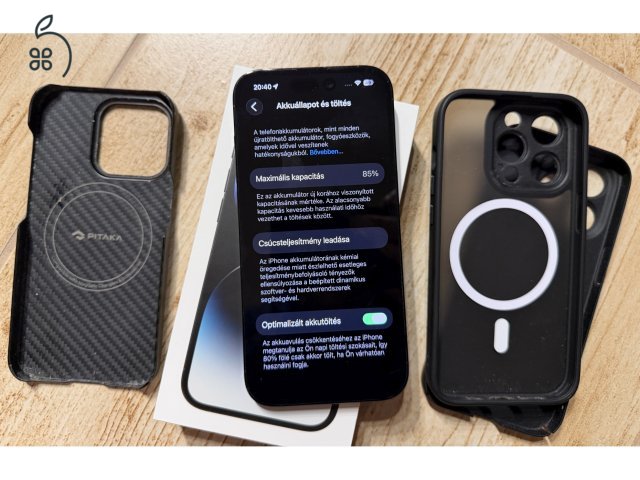 Space Black színű iPhone 14 Pro 128GB-os független