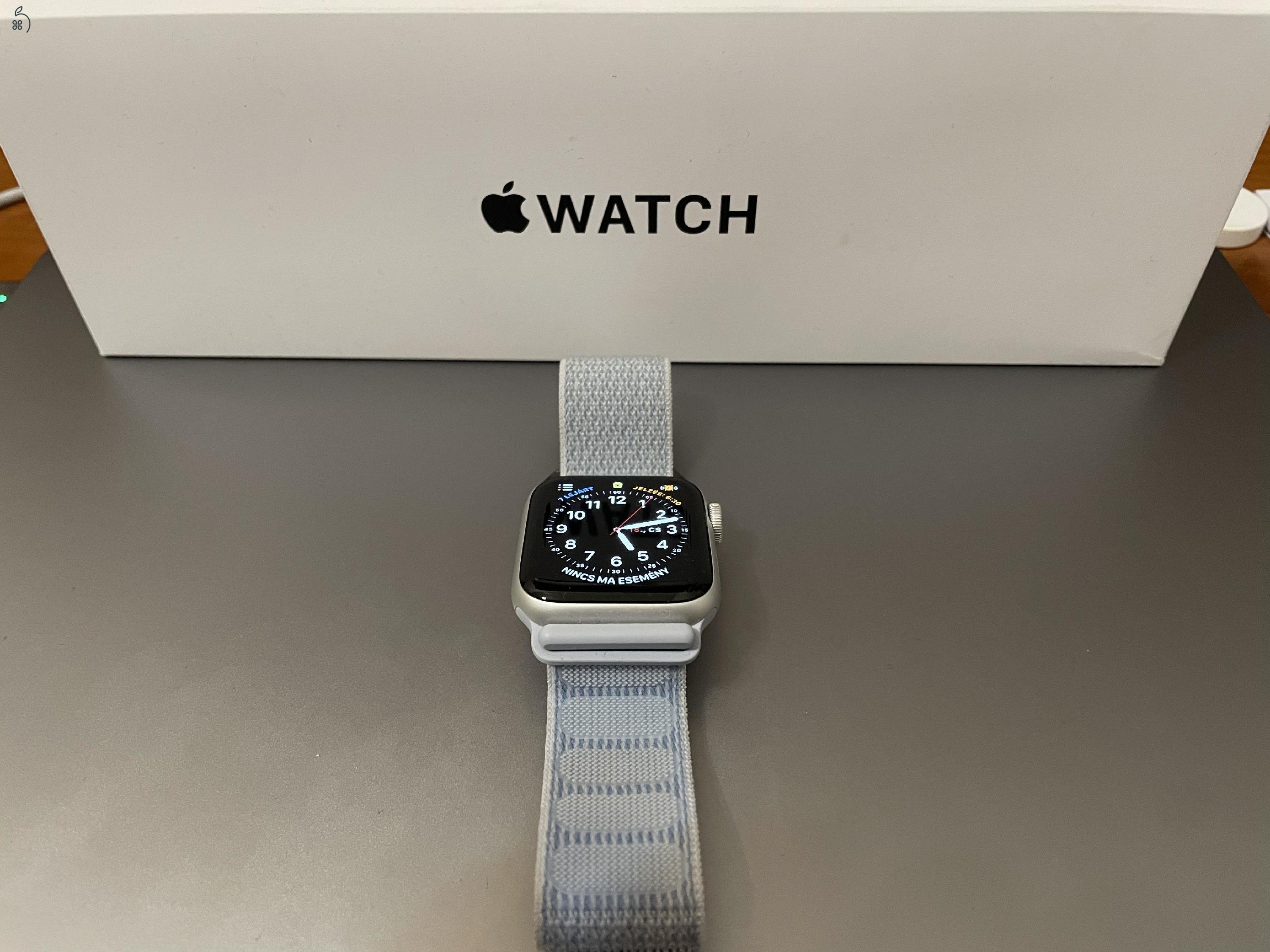Apple Watch SE 2 (v3, 2024) 40mm Silver – 2 hetes, iSTYLE számlával, Garanciával!