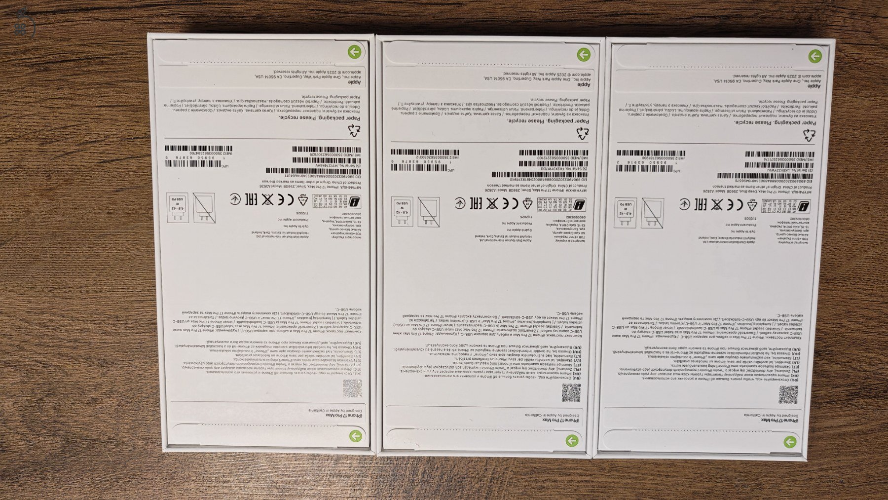 iPhone 17 Pro Max 256GB Ezüst és mélykék 3db vadonat új bontatlan. Céges vásárlásvolt