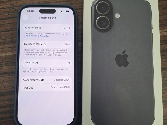 iPhone 17 black, 256GB, 9 ciklus, hibátlan