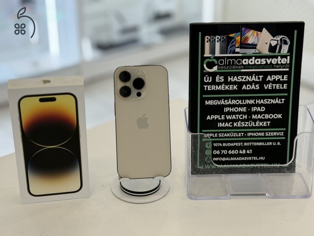 iPhone 14 Pro 128GB Gold Megkímélt/1-3 hónap gar./Akku 86%/p4644