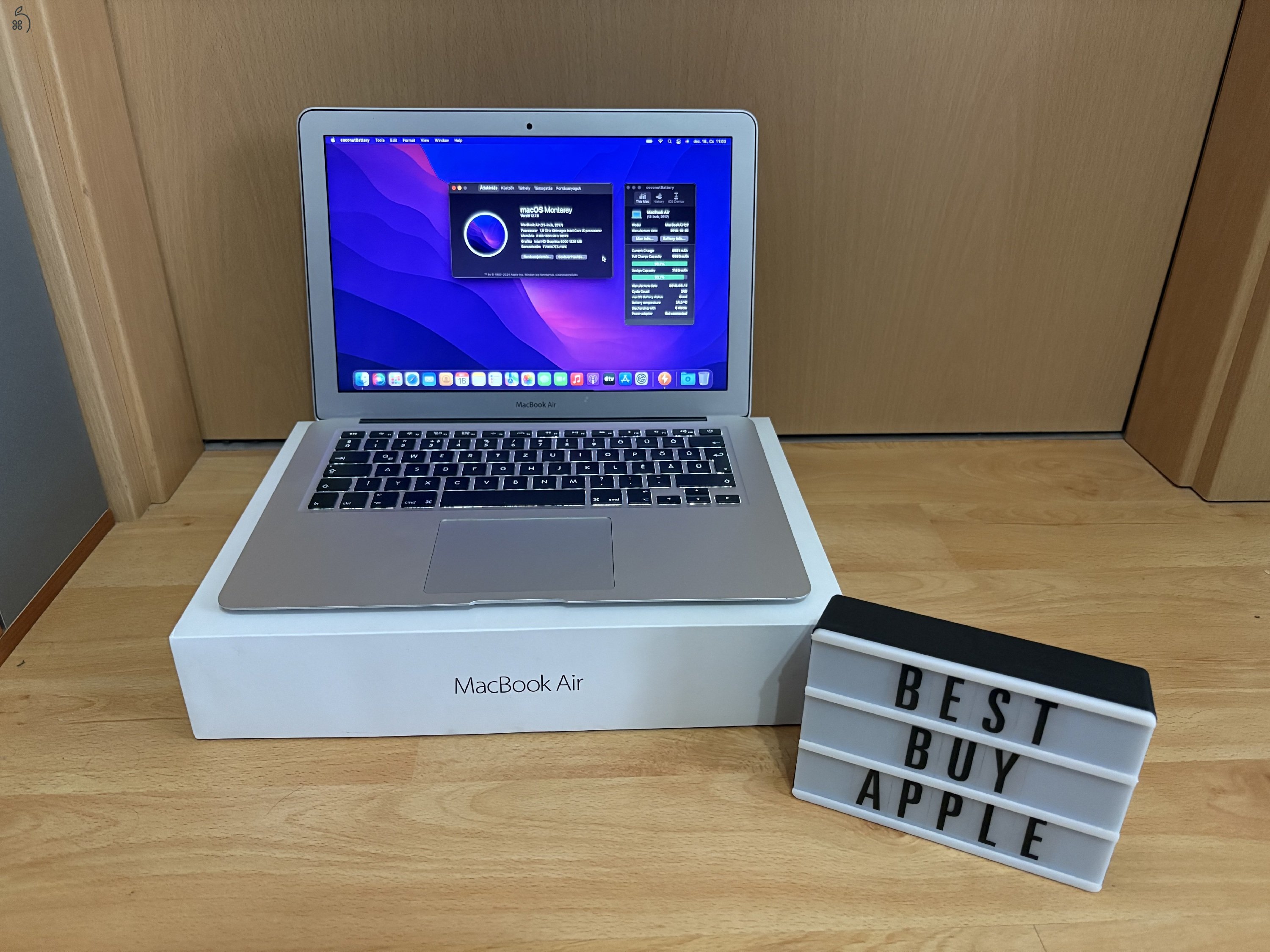 2017 MacBook Air 13 / i5 / 8GB / 128GB SSD / 93%-os Aksival Eladó ! ! !
