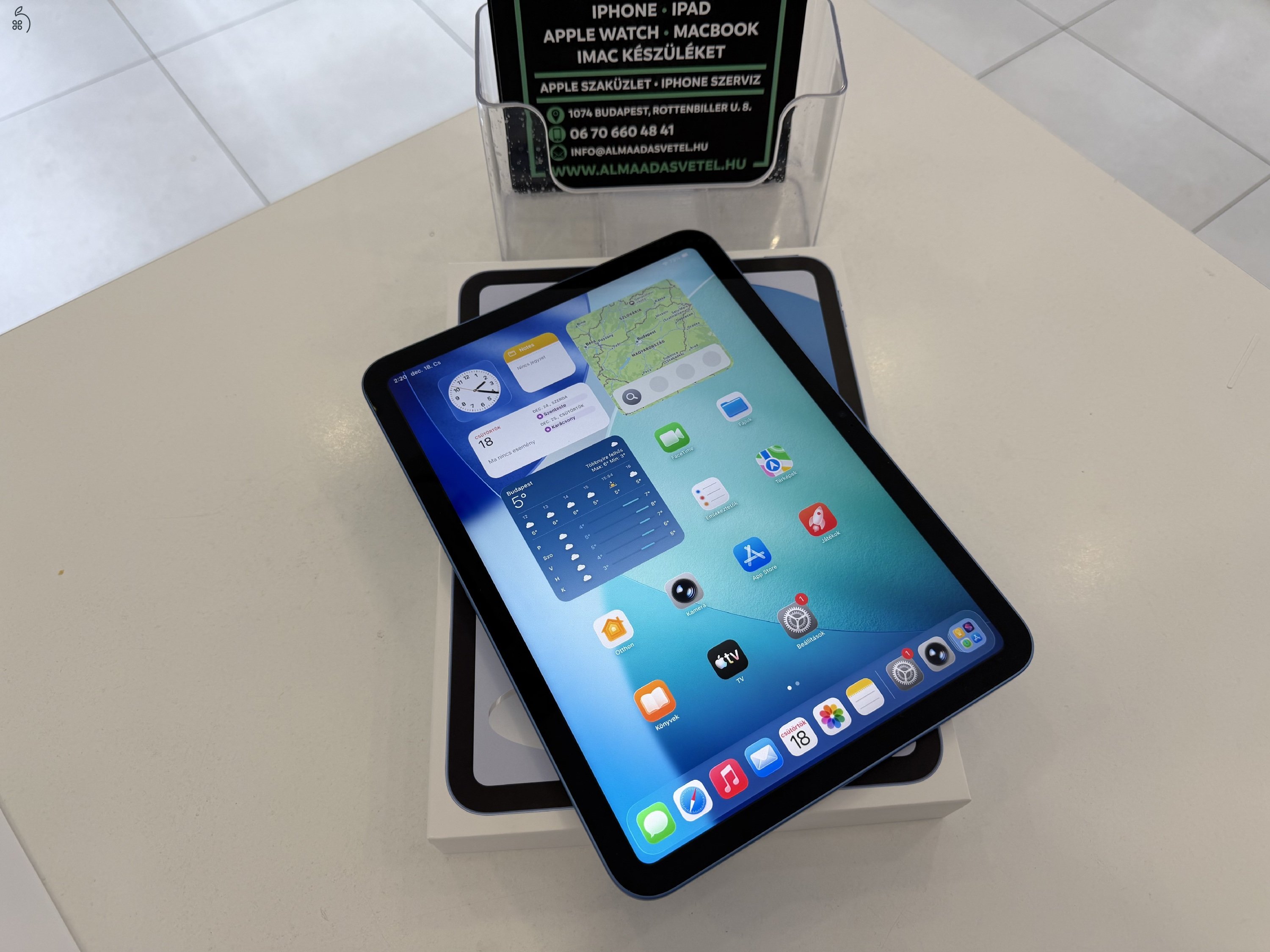 iPad 11(A16) 128GB Kék Wifi Hibátlan/2026.10.28.Apple Gar./Akku 100%/p4645
