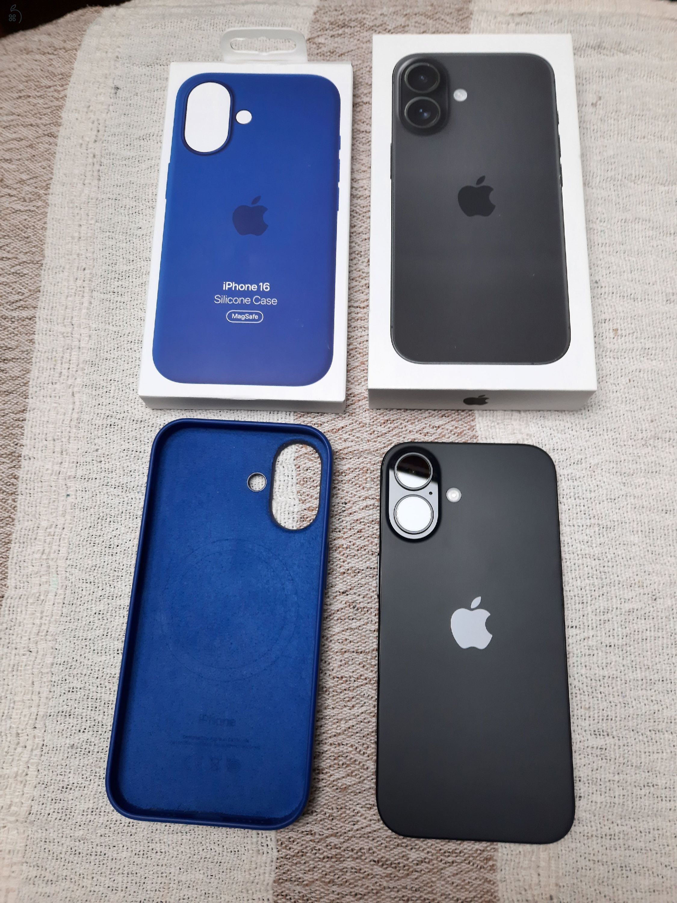 iPhone 16 256 black, gyártói jótállás 2026.04.9-ig