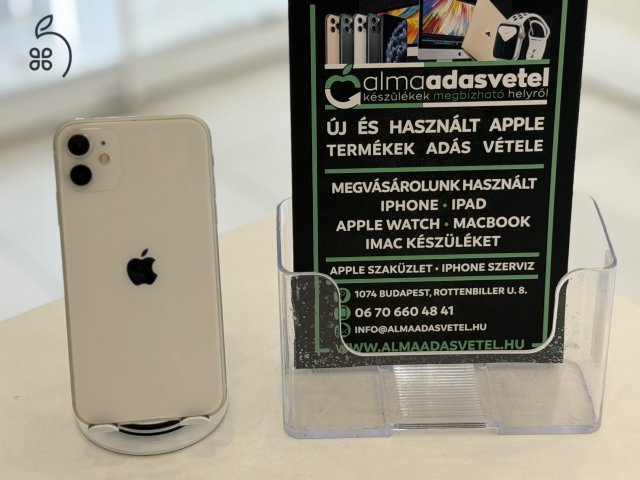 iPhone 11 128GB Független Használt/1-3 hónap gar./Akku 100%/p4651