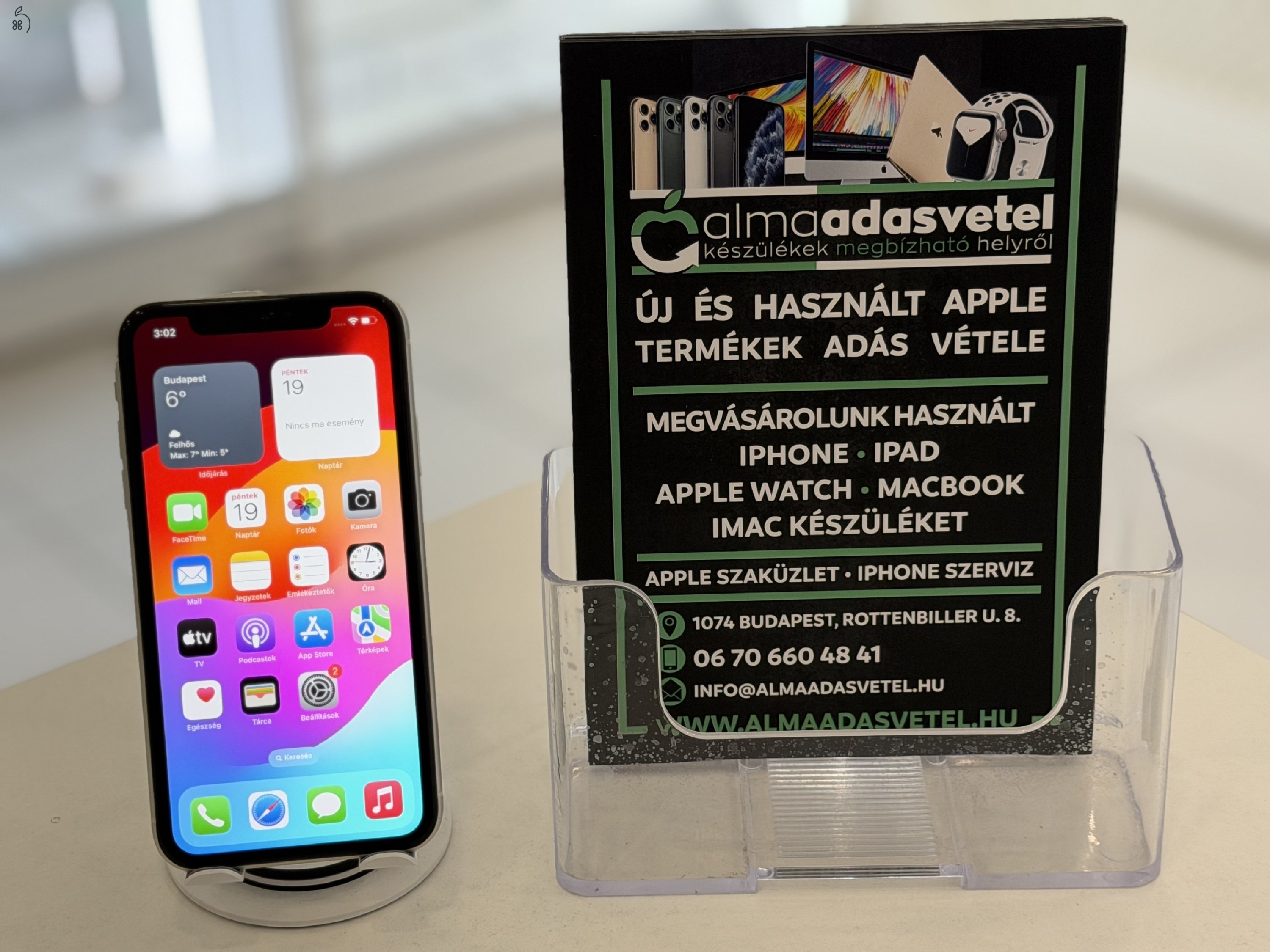 iPhone 11 128GB Független Használt/1-3 hónap gar./Akku 100%/p4651