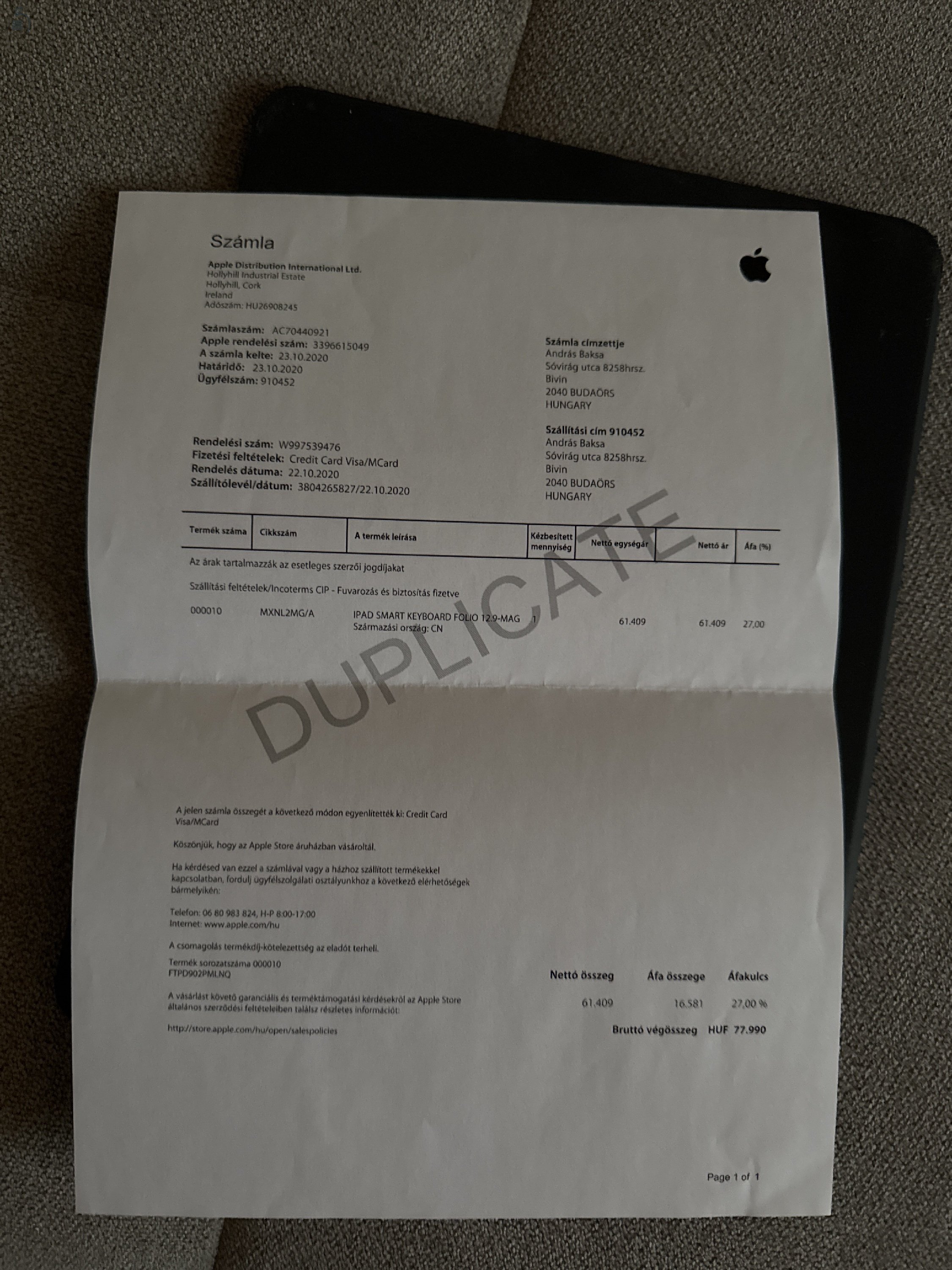 Smart Keyboard Folio 12.9”