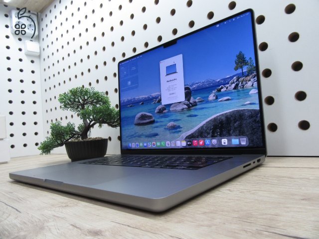 Apple MacBook Pro 16” (2021, M1 Max) – 64 GB RAM + 1 TB SSD, brutál 32-magos GPU, Liquid Retina XDR – Használt, szép állapot – 171 ciklus / 82% akku – 3 hónap garancia