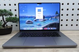 Apple MacBook Pro 16” (2021, M1 Max) – 64 GB RAM + 1 TB SSD, brutál 32-magos GPU, Liquid Retina XDR – Használt, szép állapot – 171 ciklus / 82% akku – 3 hónap garancia