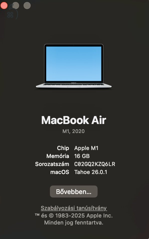 MacBookAir M1 (2020/12) - 16gb ram - 256gb tárhely - 88% akksi - Esztétikai hiba