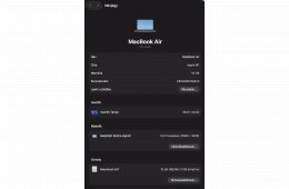 MacBookAir M1 (2020/12) - 16gb ram - 256gb tárhely - 88% akksi - Esztétikai hiba