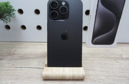 Apple iPhone 15 Pro – Black Titanium – Prémium titán ház, Pro kamera, villámgyors teljesítmény – 128 GB – Használt, karcmentes – Vodafone-os – 3 hónap garancia