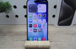 Apple iPhone 15 Pro – Black Titanium – Prémium titán ház, Pro kamera, villámgyors teljesítmény – 128 GB – Használt, karcmentes – Vodafone-os – 3 hónap garancia
