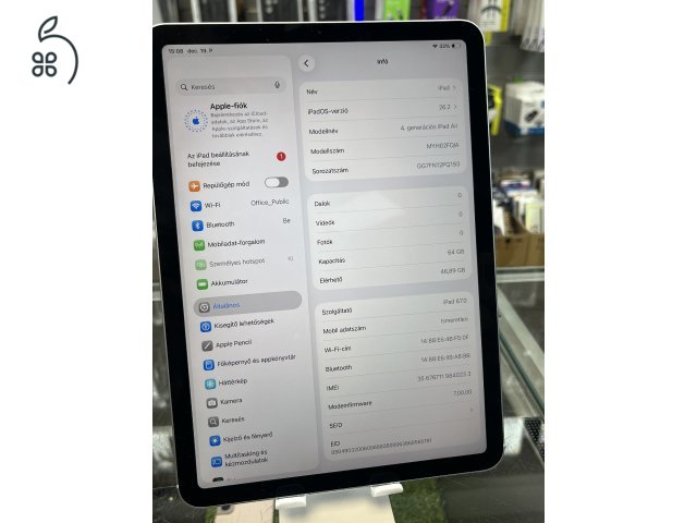 iPad Air 4. Gen 2020 Wi-Fi+Cellular 64GB Sky Blue, 97% aKKUval, Üzletből, garanciával