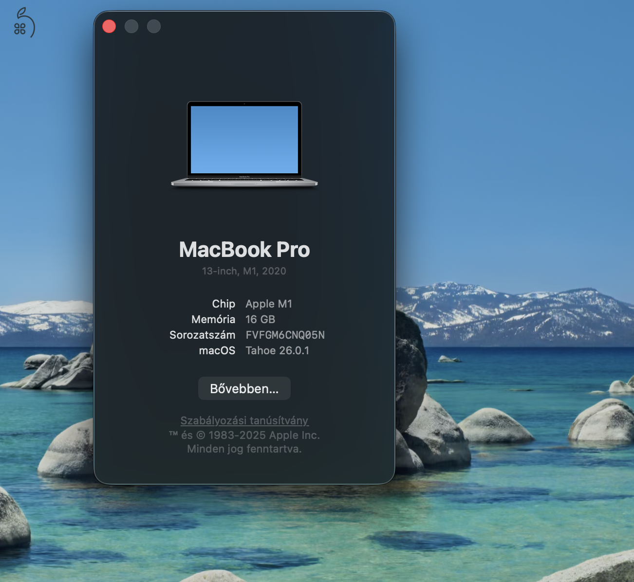 Apple MacBook Pro 13,3” Touch Bar (2020, M1, 16 GB RAM, 512 GB SSD) – Hibátlan állapot, dobozos!