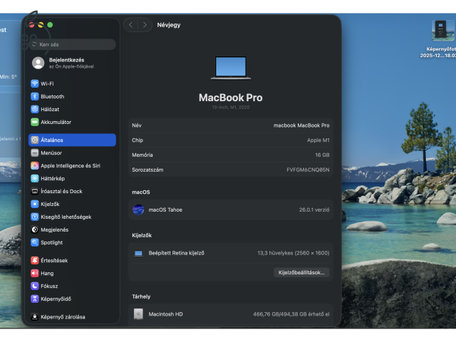 Apple MacBook Pro 13,3” Touch Bar (2020, M1, 16 GB RAM, 512 GB SSD) – Hibátlan állapot, dobozos!