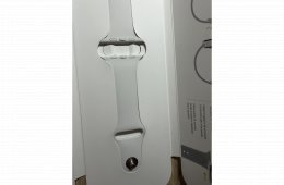 Gyári Apple Watch óraszíj, szilikon pánt (42-44-46-49 mm modellekhez), M/L és S/M méretben, fehér
