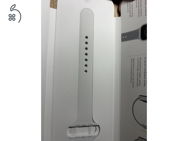 Gyári Apple Watch óraszíj, szilikon pánt (42-44-46-49 mm modellekhez), M/L és S/M méretben, fehér