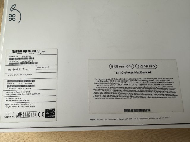 Macbook Air M1 8/512Gb Asztroszürke Posta az árban ! 