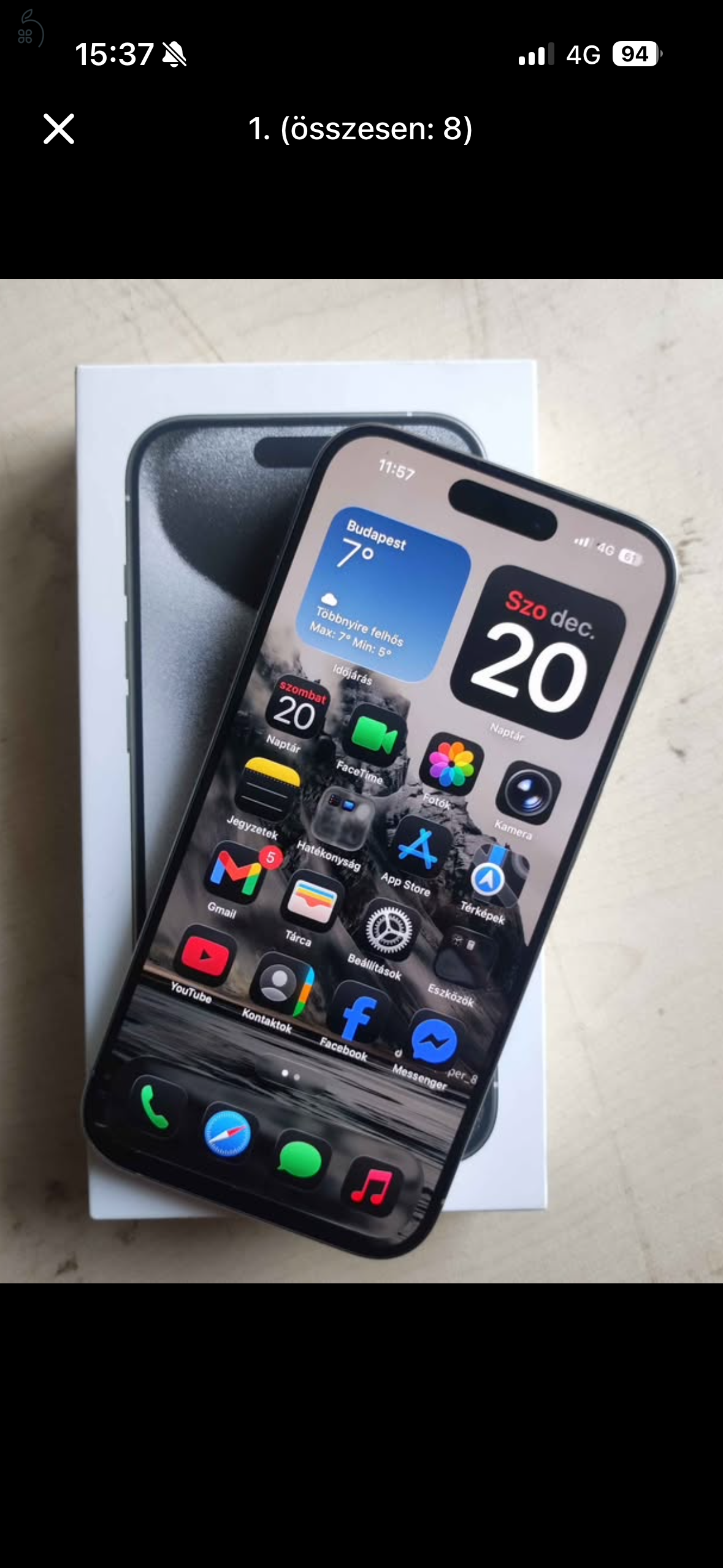 Iphone 15 pro 128gb független nagyon szép 89% akku