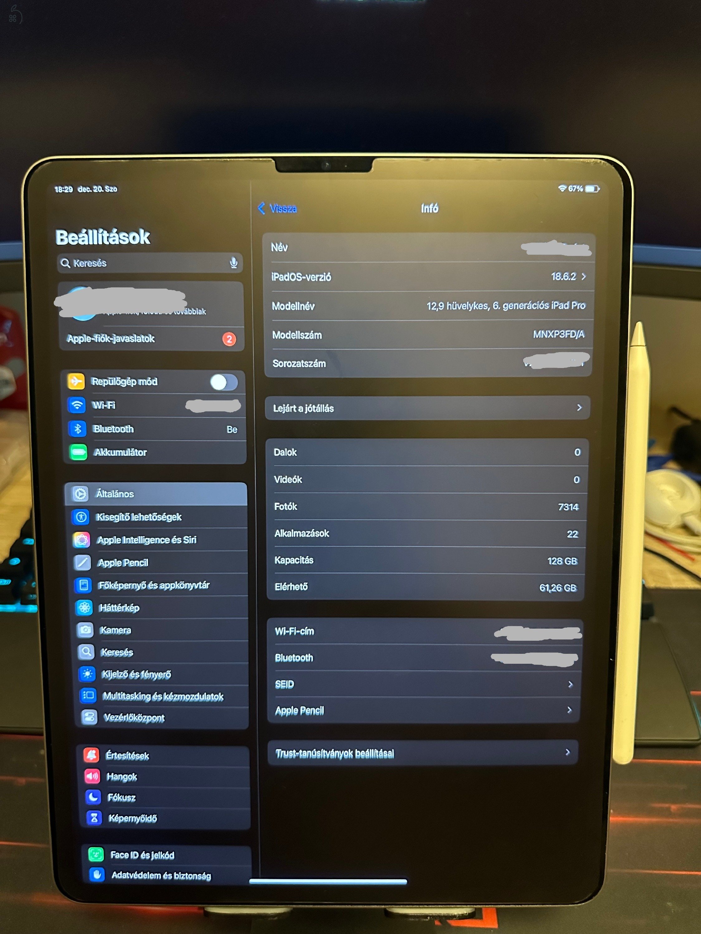Ipad Pro M2 + Pencil 2.gen. újszerű állapotú