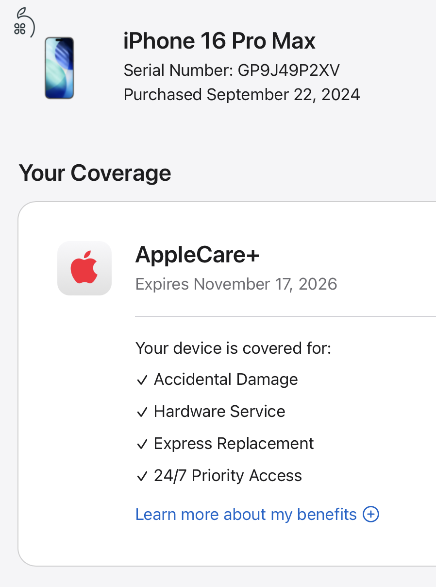 Apple iPhone 16 Pro Max - 256 GB / Apple Care+ garancia 2026.11.17-ig