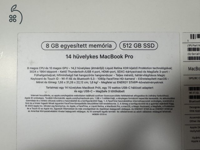 Macbook Pro 14” M3 8/512GB !újszerű!