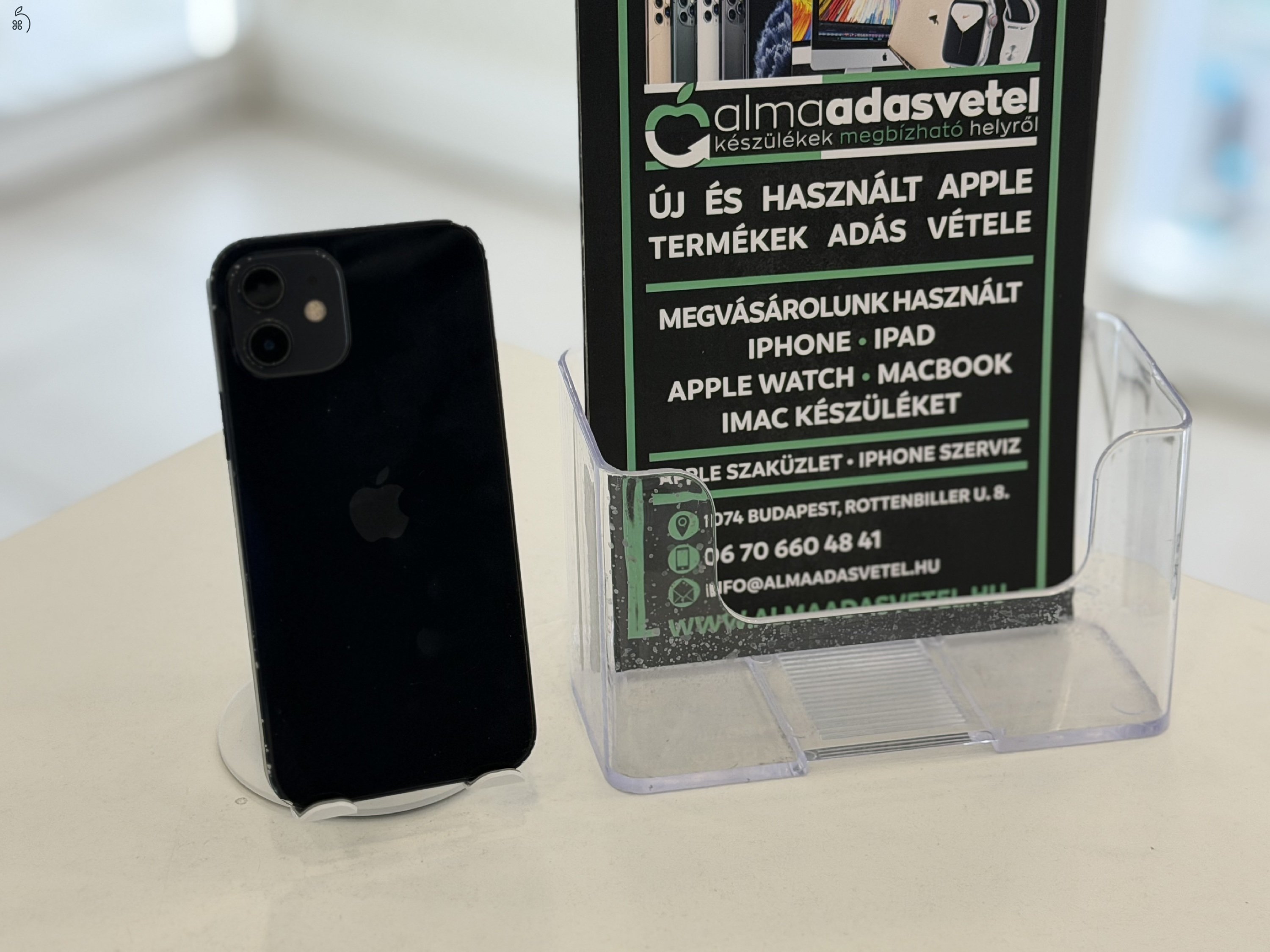 iPhone 12 64GB Független Használt/1-3 hónap gar./Akku 100%/p4656
