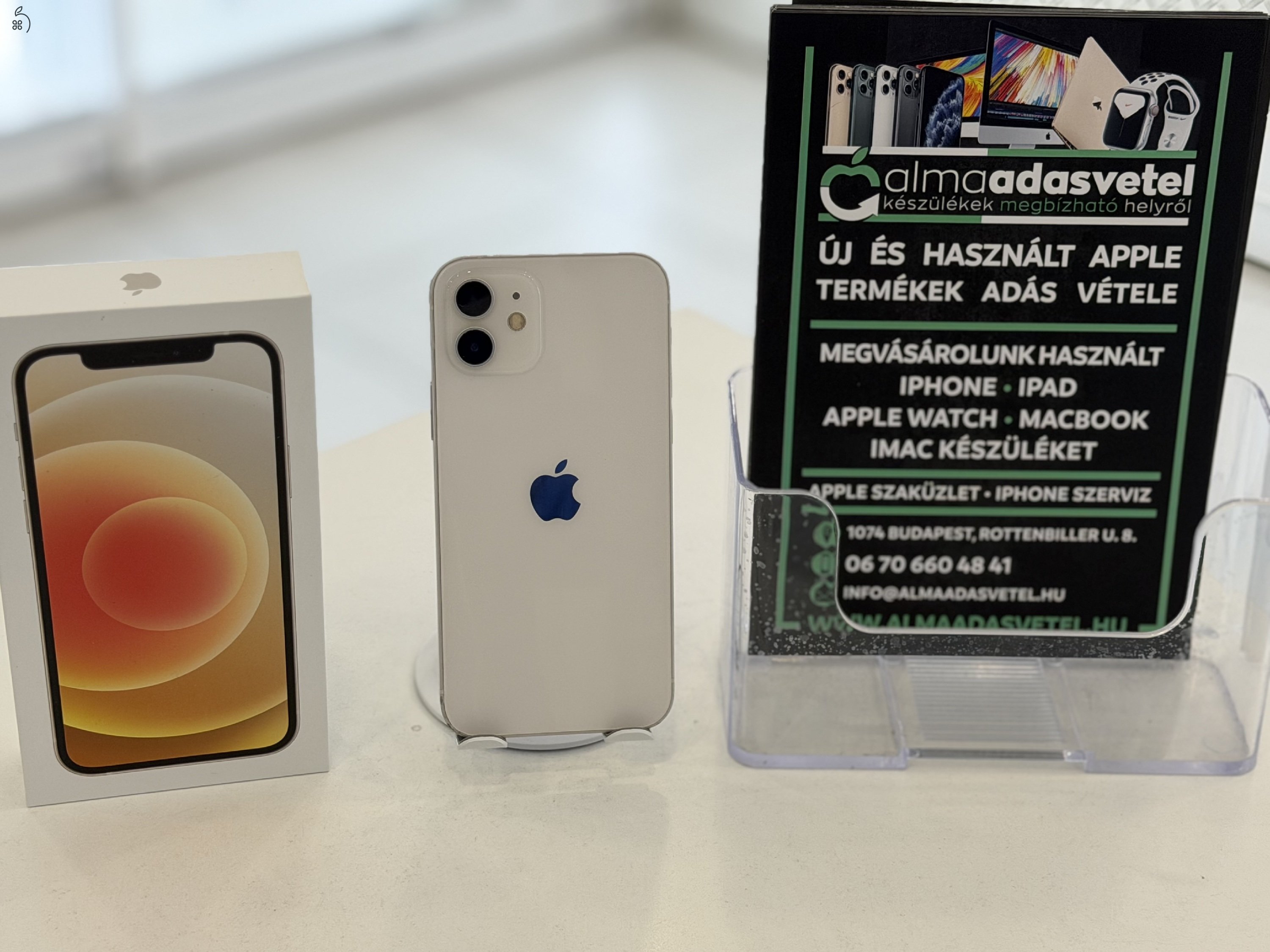 iPhone 12 64GB Független Használt/1-3 hónap gar./Akku 100%/p4657