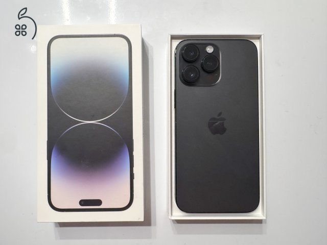 iPhone 14 Pro Max, 256GB, Space Black, gyári dobozában + ajándék tokok