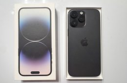 iPhone 14 Pro Max, 256GB, Space Black, gyári dobozában + ajándék tokok