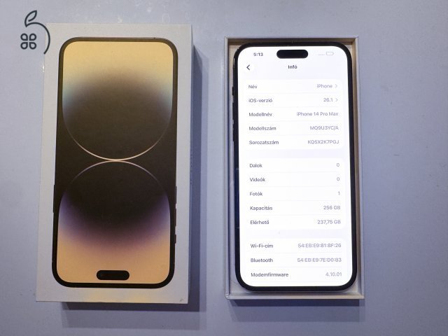 iPhone 14 Pro Max, 256GB, Space Black, gyári dobozában + ajándék tokok