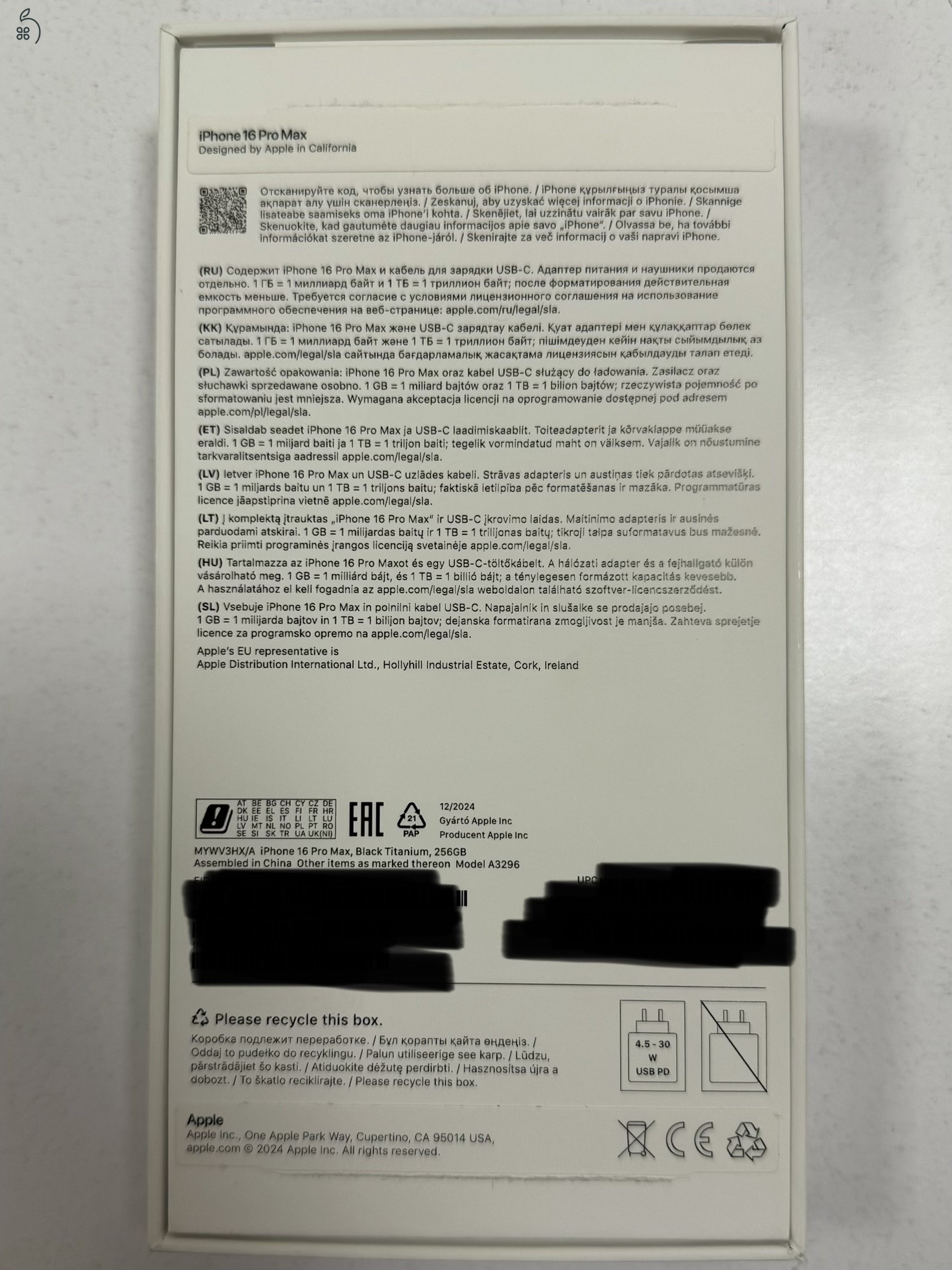 ELADÓ iPhone 16 Pro Max Black Titanium 256GB!