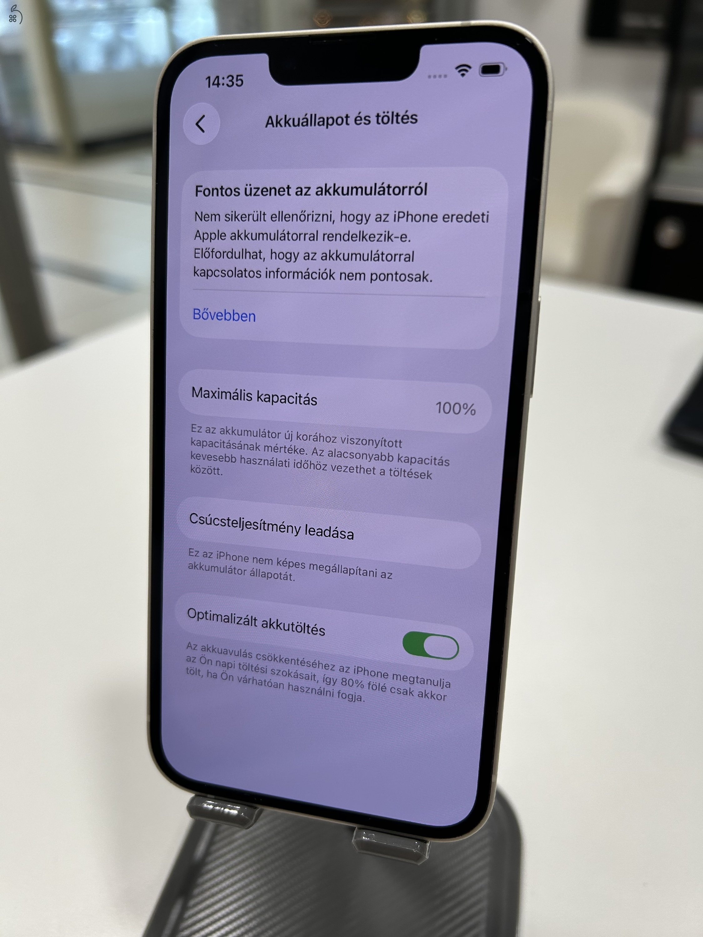 Újszerű Karcmentes iPhone 13 Fehér 128GB Új Akku! 3 Hó Gar + Beszámítás!