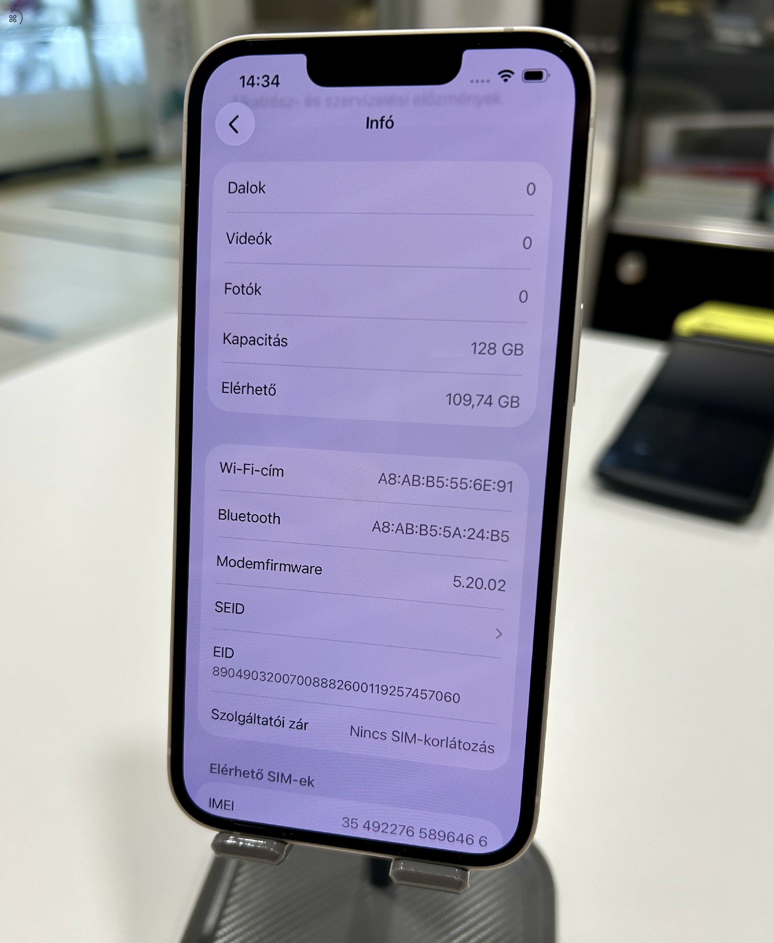 Újszerű Karcmentes iPhone 13 Fehér 128GB Új Akku! 3 Hó Gar + Beszámítás!
