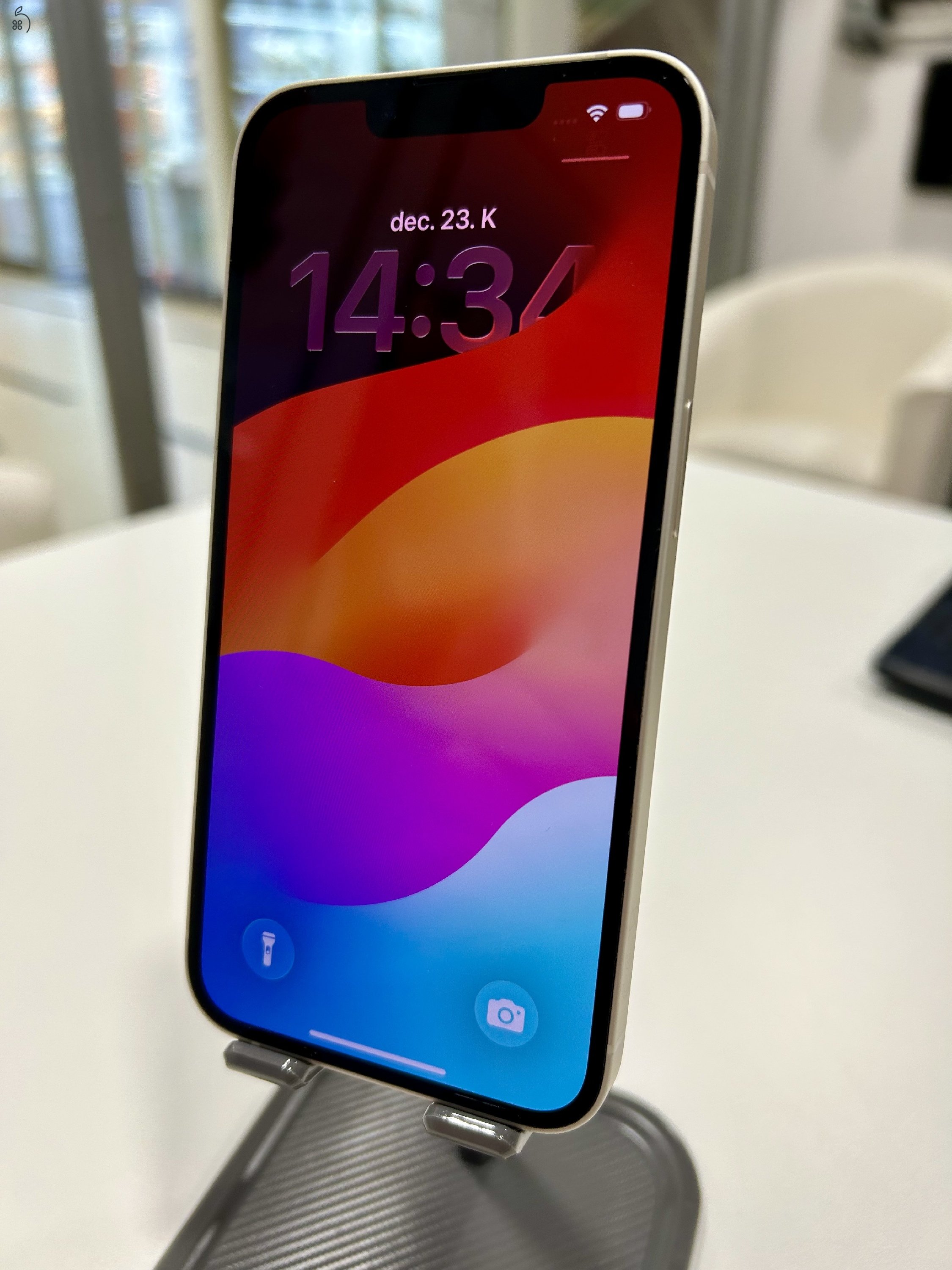 Újszerű Karcmentes iPhone 13 Fehér 128GB Új Akku! 3 Hó Gar + Beszámítás!