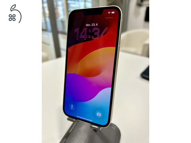 Újszerű Karcmentes iPhone 13 Fehér 128GB Új Akku! 3 Hó Gar + Beszámítás!