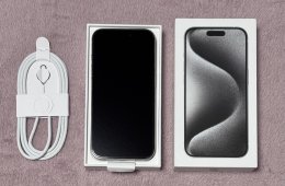 iPhone 15 Pro 128GB - AKKU 88% - Jótállás 2027.02.-hóig, kártyafüggetlen, karcmentes állapot
