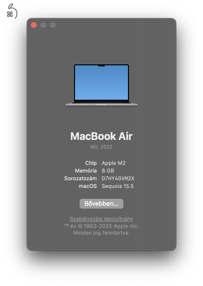 Eladó MacBook Air M2 (2022) 8GB/512GB