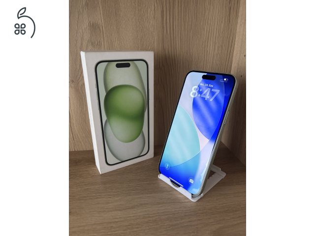 iPhone 15 plus / Green / 128GB / Kártya független / Akku 84%
