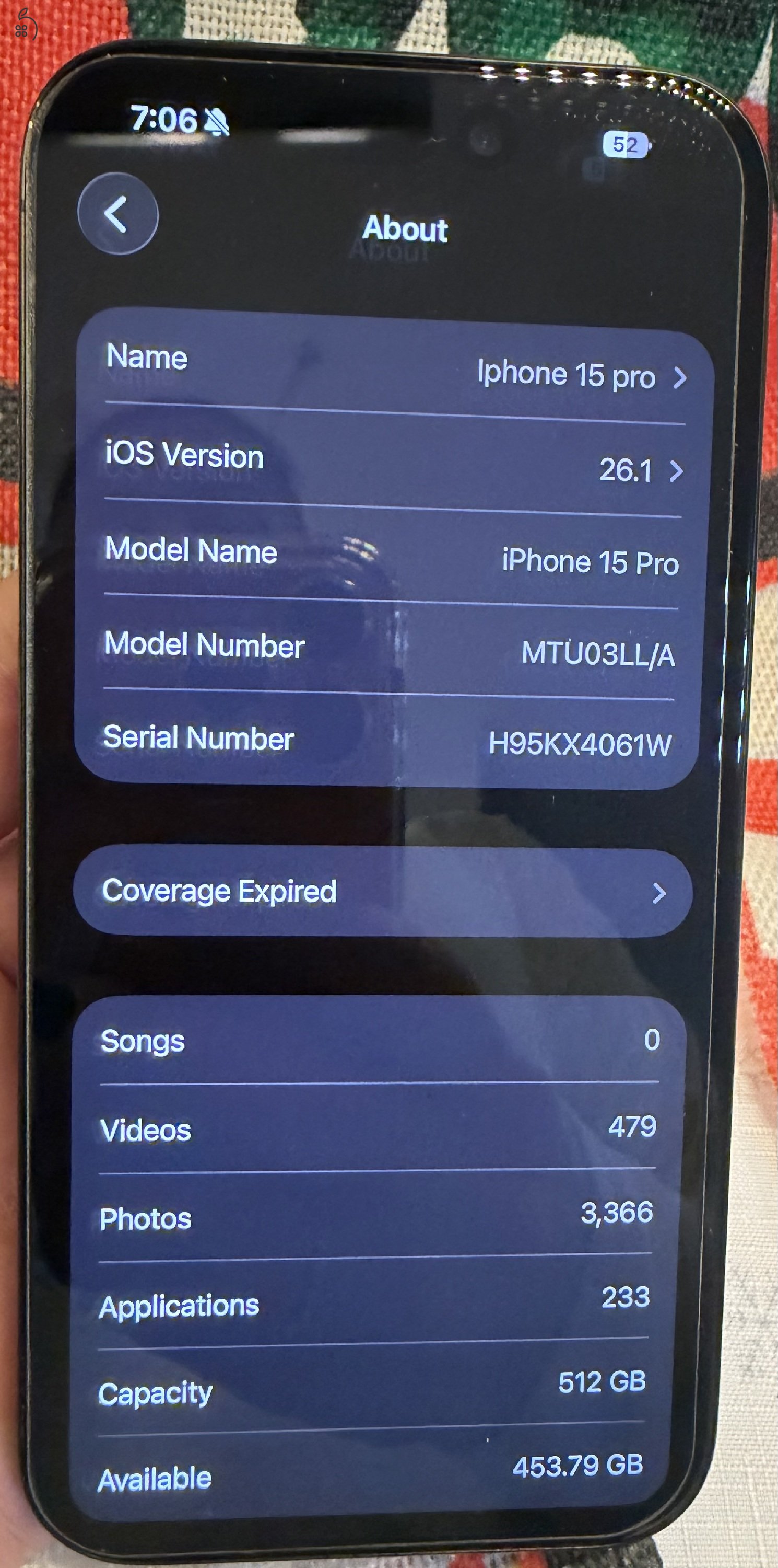 iPhone 15 Pro 512GB Kártyafüggetlen