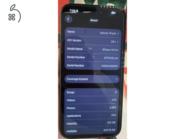 iPhone 15 Pro 512GB Kártyafüggetlen