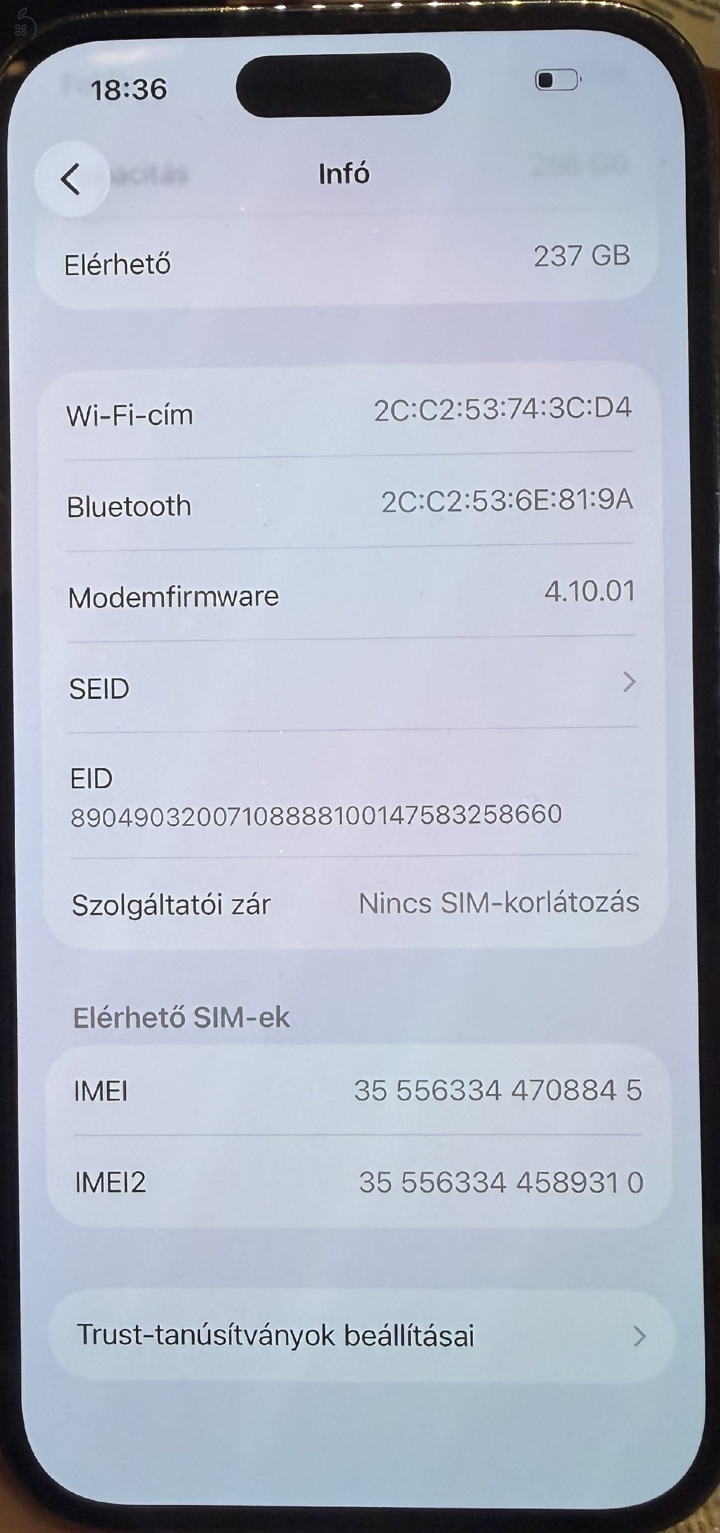 iPhone 14 Pro 256GB Kártyafüggetlen 