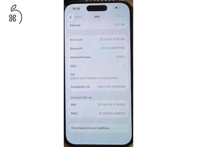 iPhone 14 Pro 256GB Kártyafüggetlen 