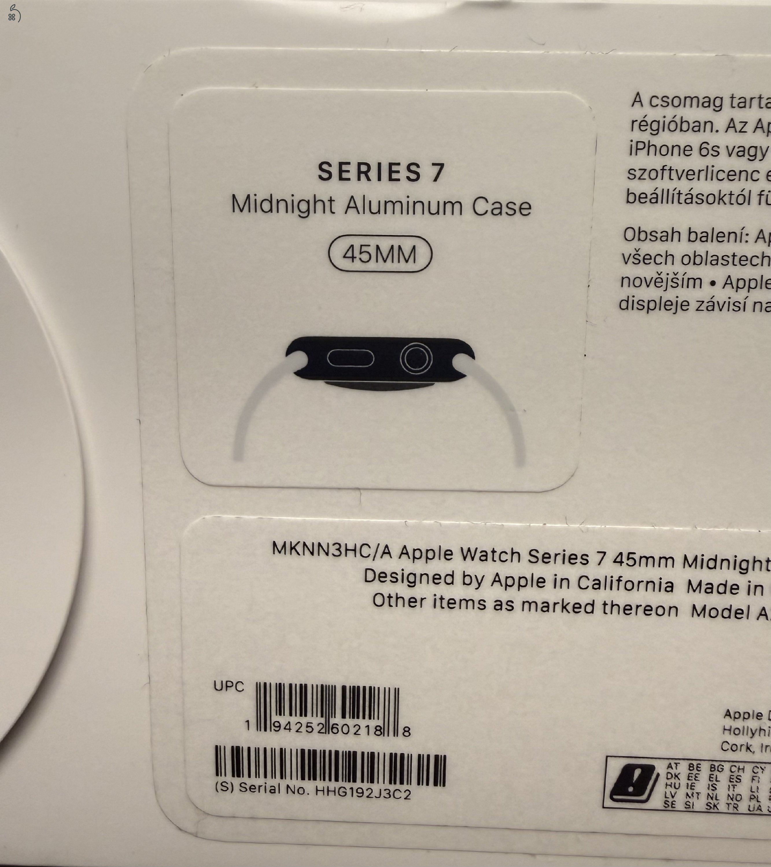 Apple watch 7 45mm fekete